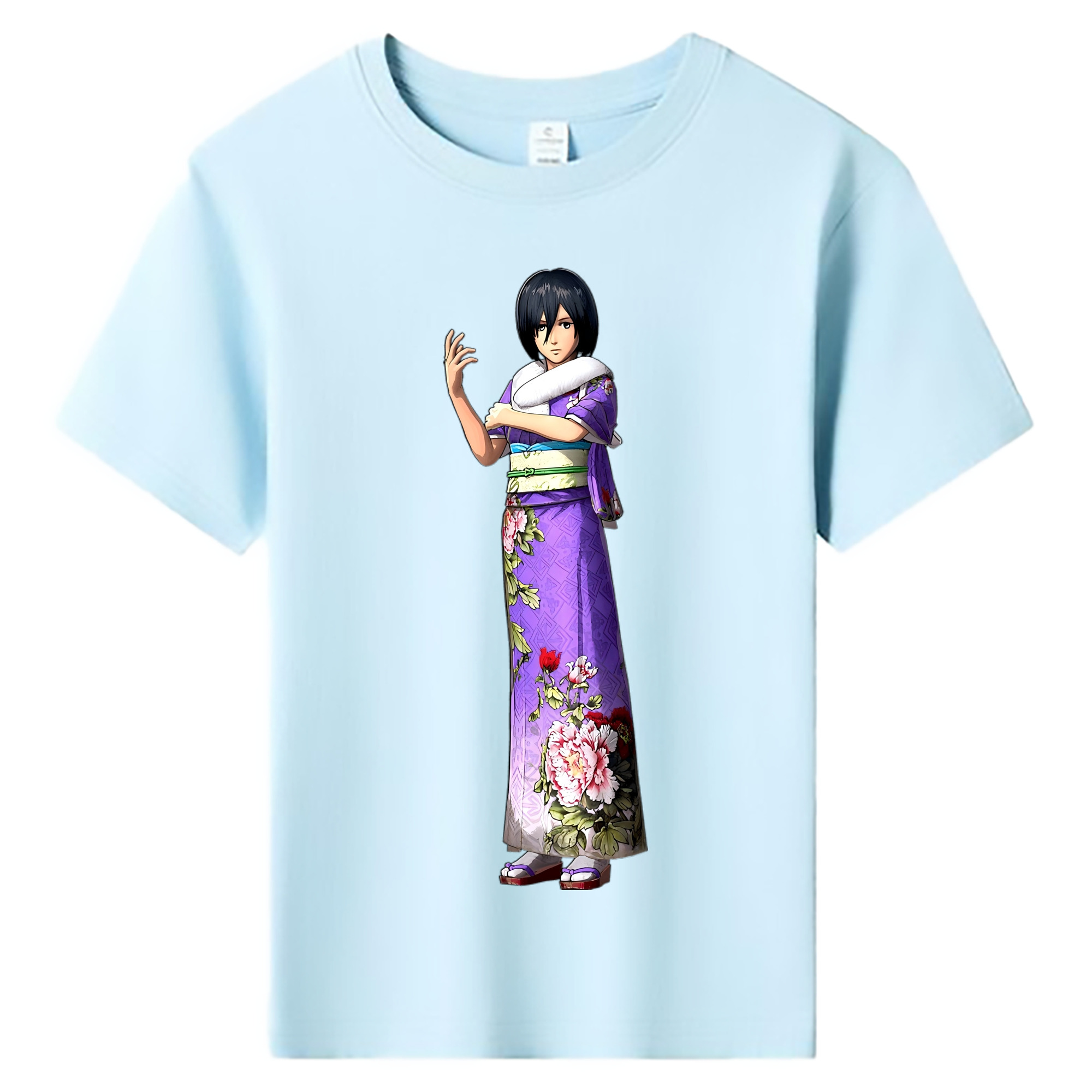 （画像用） 進撃の巨人 ミカサ·アッカーマン Attack on Titan Mikasa Ackerman 綿100％キッズTシャツ（フロントプリント）
